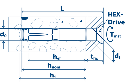 Sormat Анкер LIEBIG SK для высоких нагрузок оцинкованный M8-12/55/40